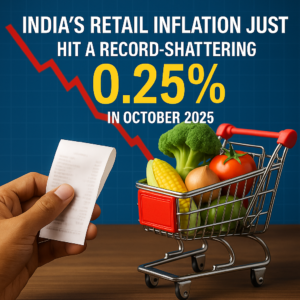 India's retail inflation hit record 0.25% low in October 2025
